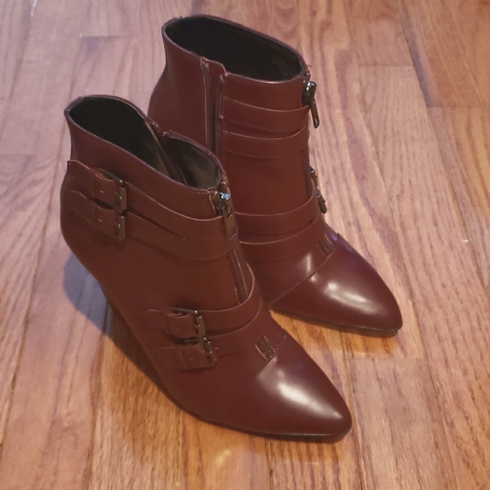 Leather booties